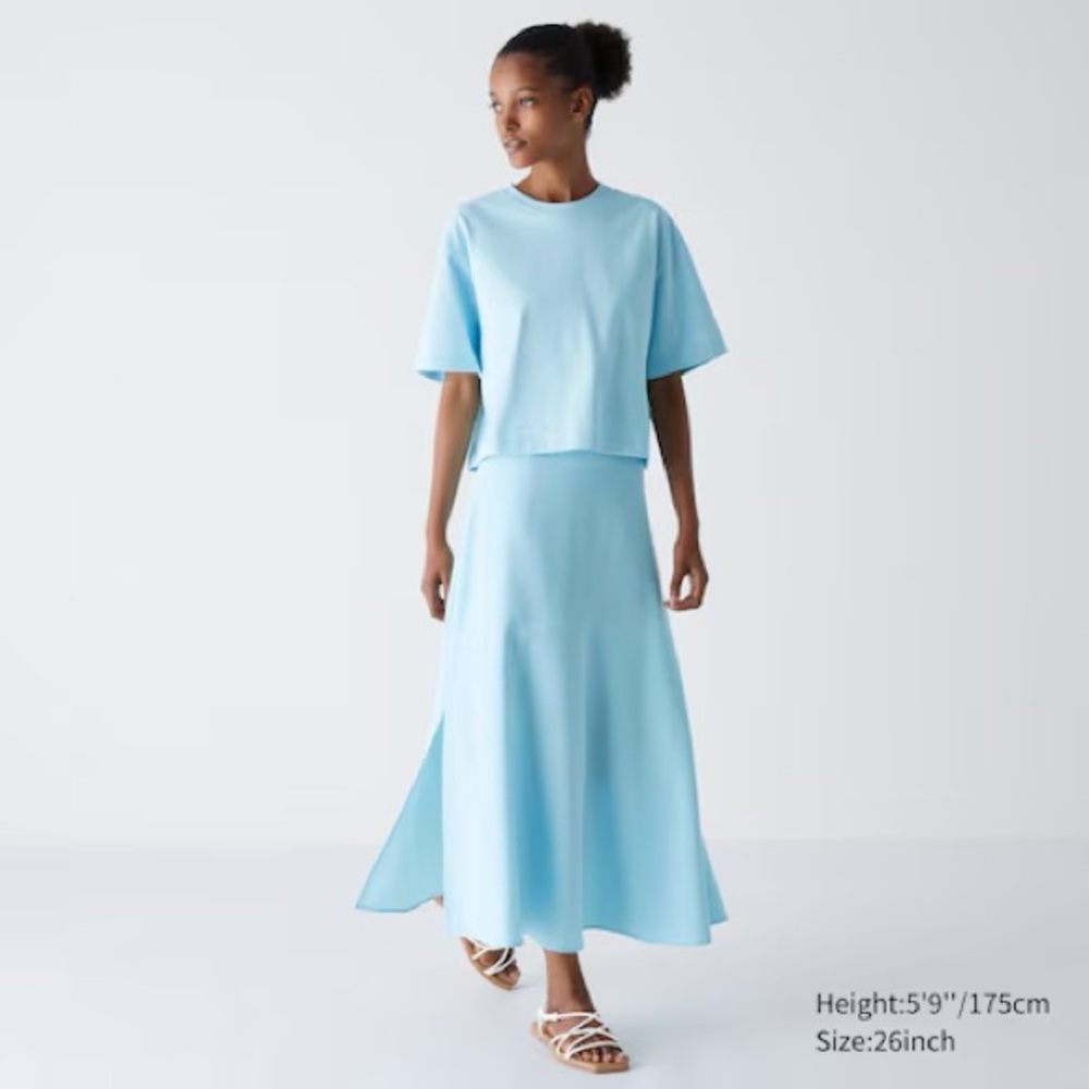 Uniqlo Pastel Blue Midi Skirt